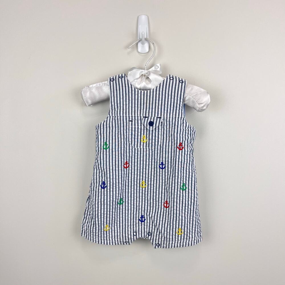 Little Me Baby Boys Anchor Seersucker Sunsuit 3 Months